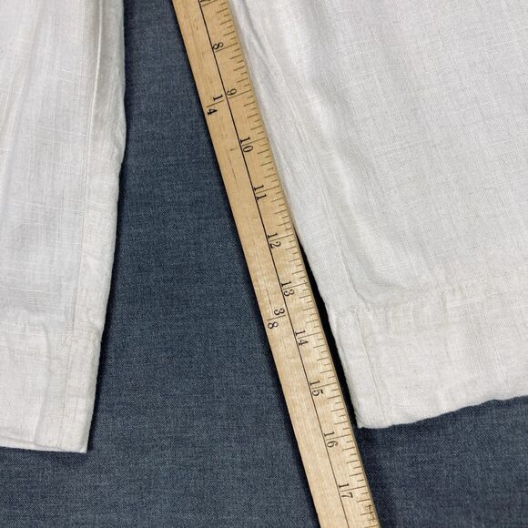 Ruby Rd Capri Pants Sz LP Ivory Elastic Waist Pockets Cottage Core Beachy Casual - Picture 12 of 13